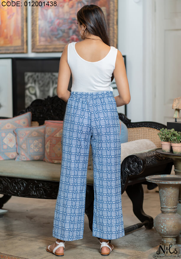 FINLEY LIGHT BLUE PRINT PANT